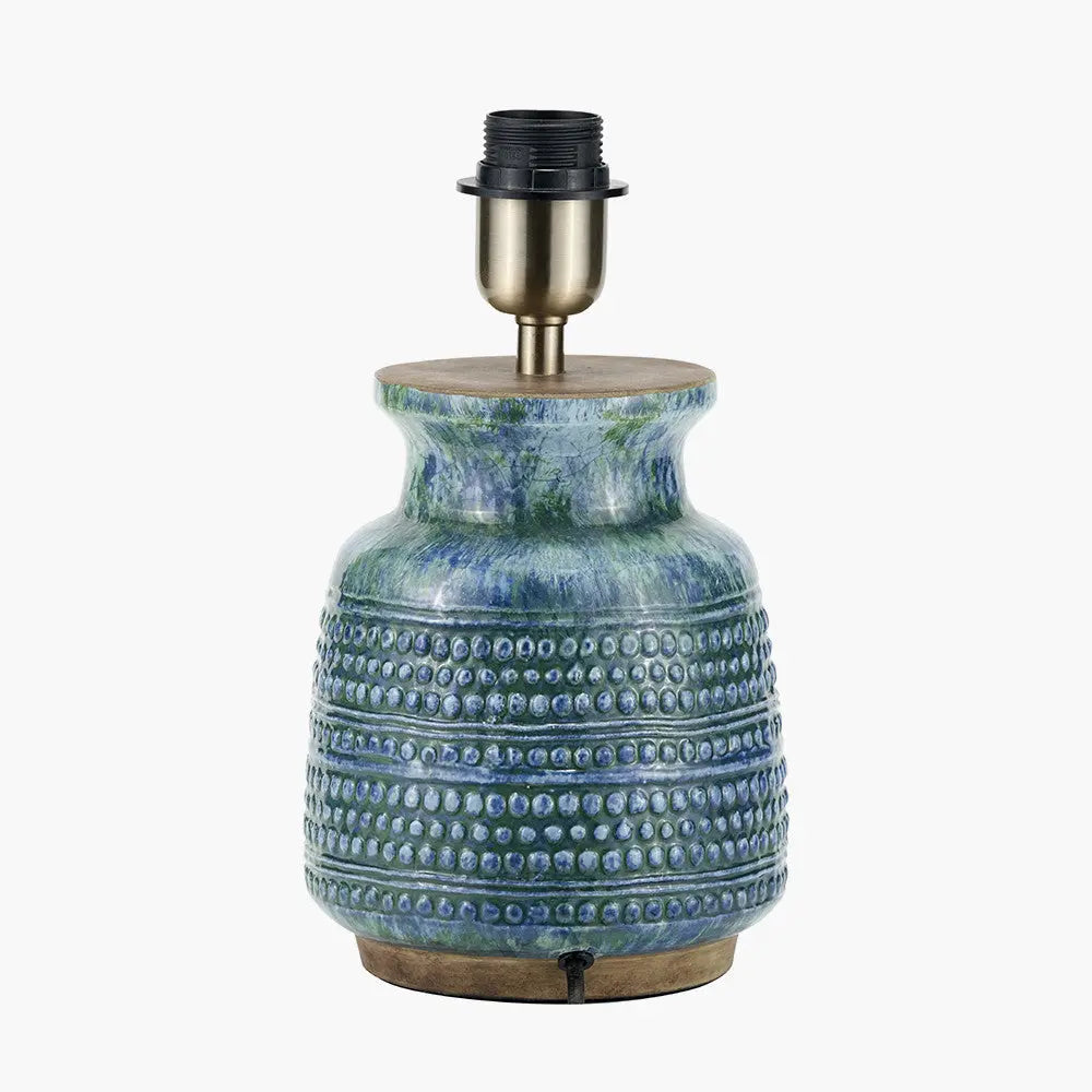 Theano Dot Design Blue Glaze Table Lamp Base  Nicholas John Interiors