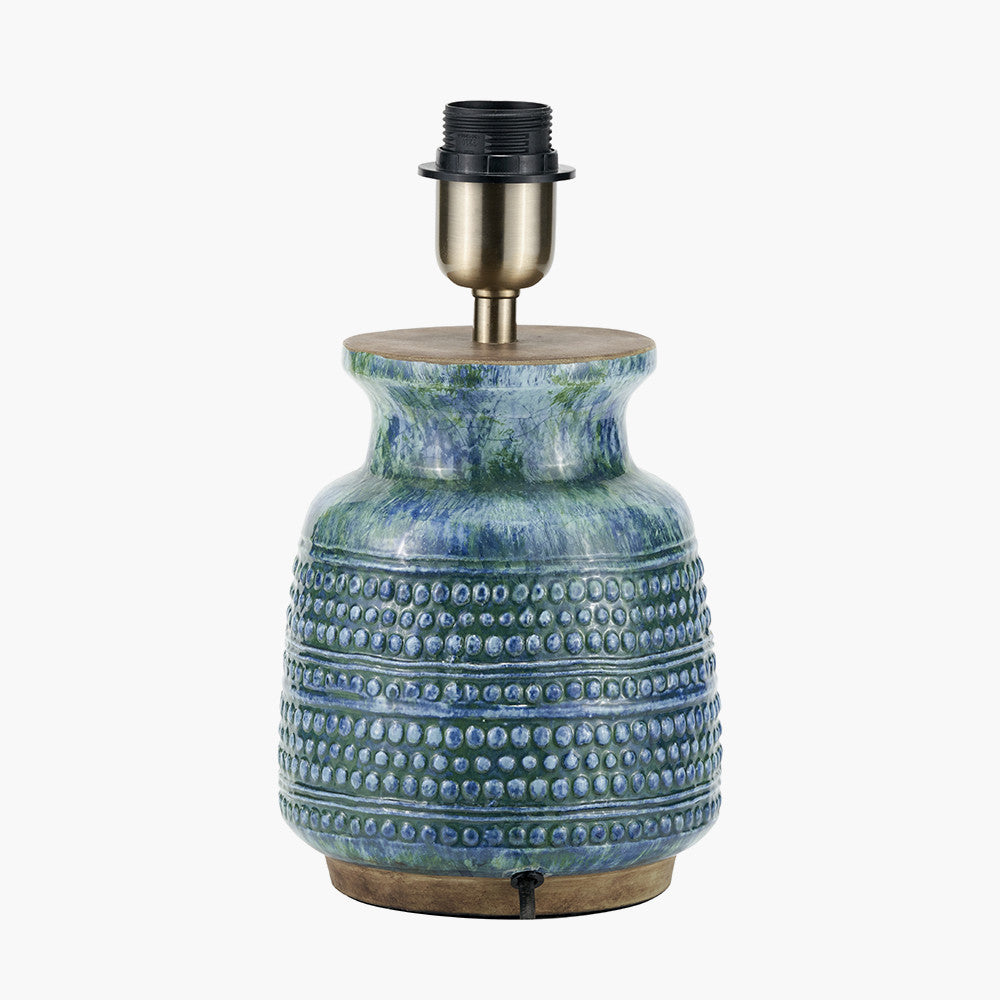 Theano Dot Design Blue Glaze Table Lamp Base  Nicholas John Interiors