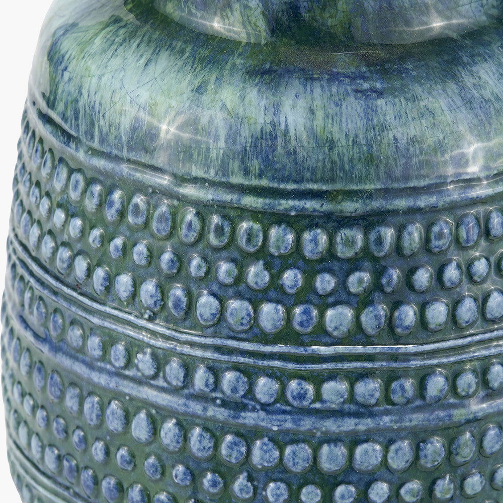 Theano Dot Design Blue Glaze Table Lamp Base  Nicholas John Interiors