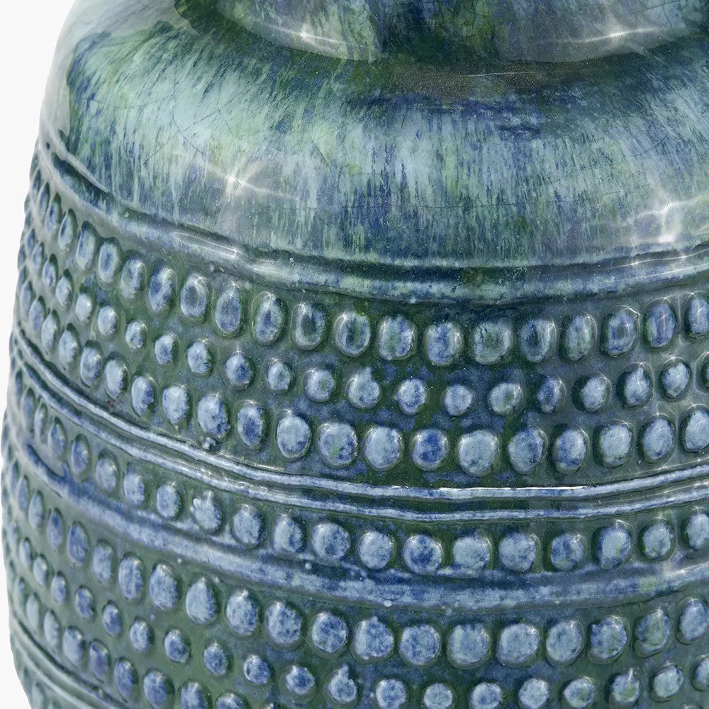 Theano Dot Design Blue Glaze Table Lamp Base  Nicholas John Interiors