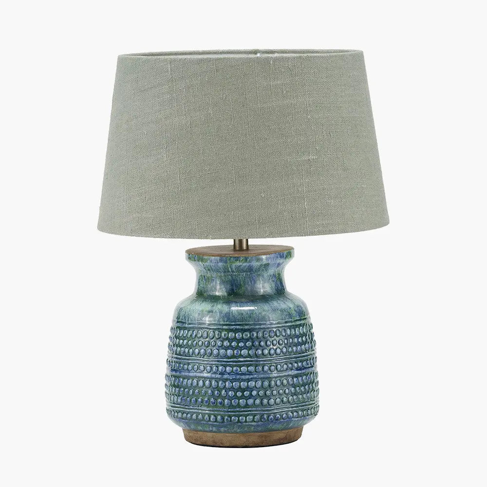 Theano Dot Design Blue Glaze Table Lamp Base  Nicholas John Interiors