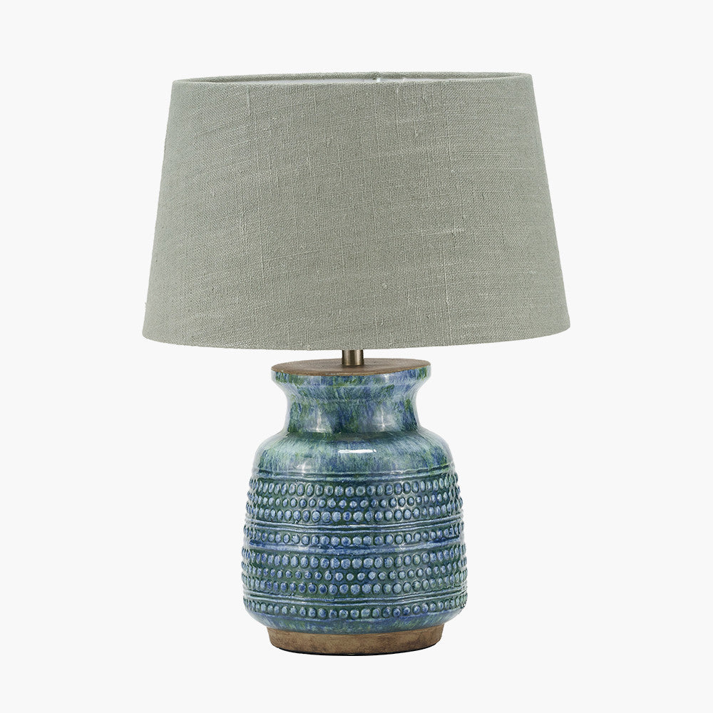 Theano Dot Design Blue Glaze Table Lamp Base  Nicholas John Interiors