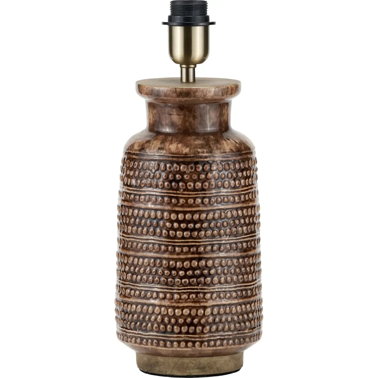 Theano Dot Design Brown Glaze Tall Table Lamp Base   Nicholas John Interiors