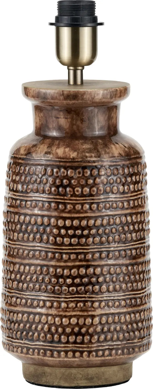 Theano Dot Design Brown Glaze Tall Table Lamp Base  Nicholas John Interiors