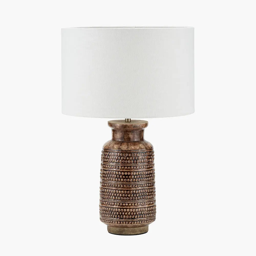 Theano Dot Design Brown Glaze Tall Table Lamp Base  Nicholas John Interiors