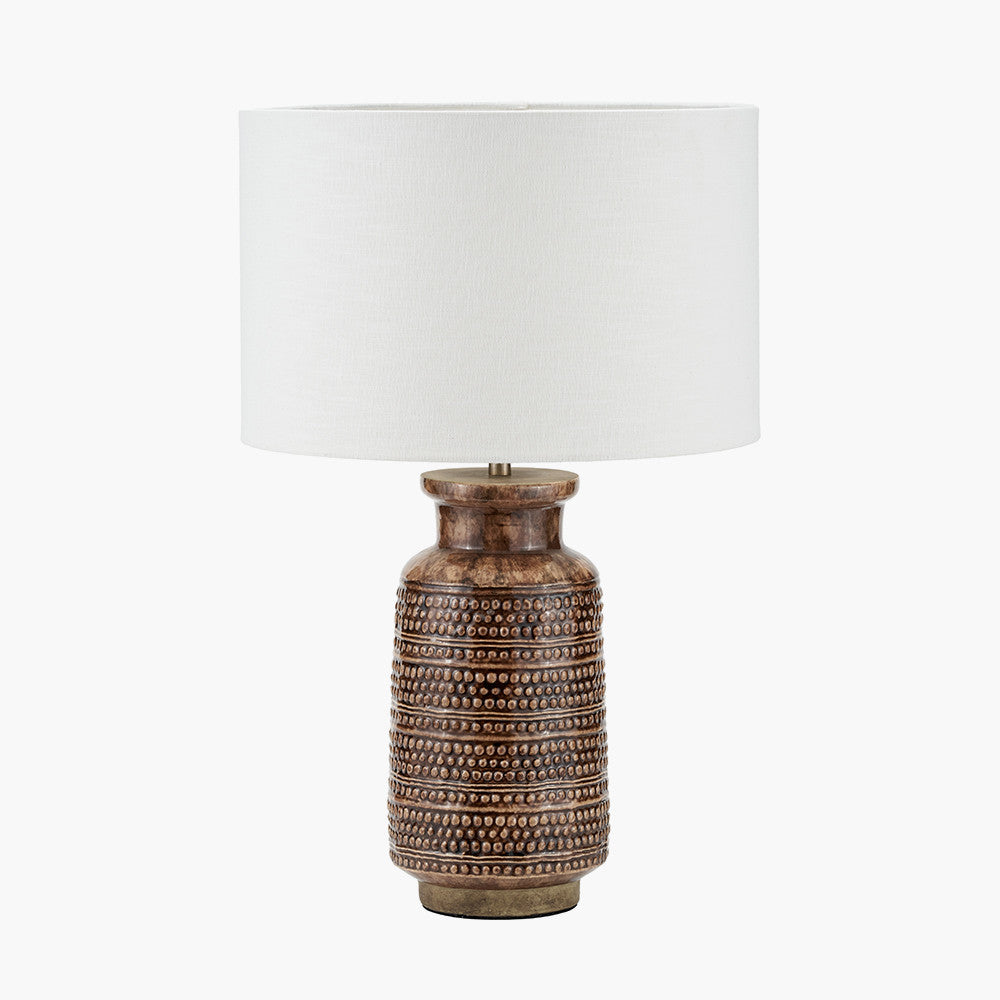 Theano Dot Design Brown Glaze Tall Table Lamp Base  Nicholas John Interiors