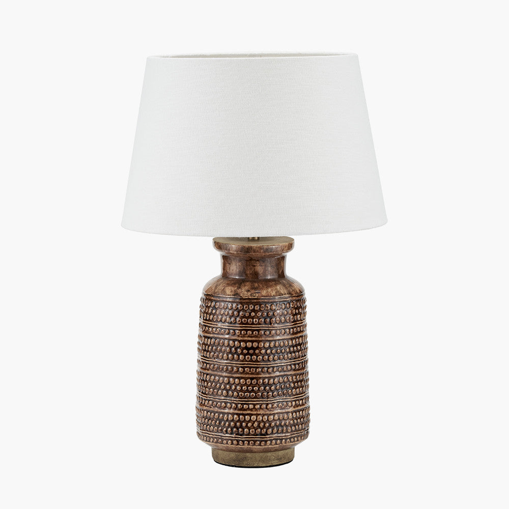 Theano Dot Design Brown Glaze Tall Table Lamp Base  Nicholas John Interiors