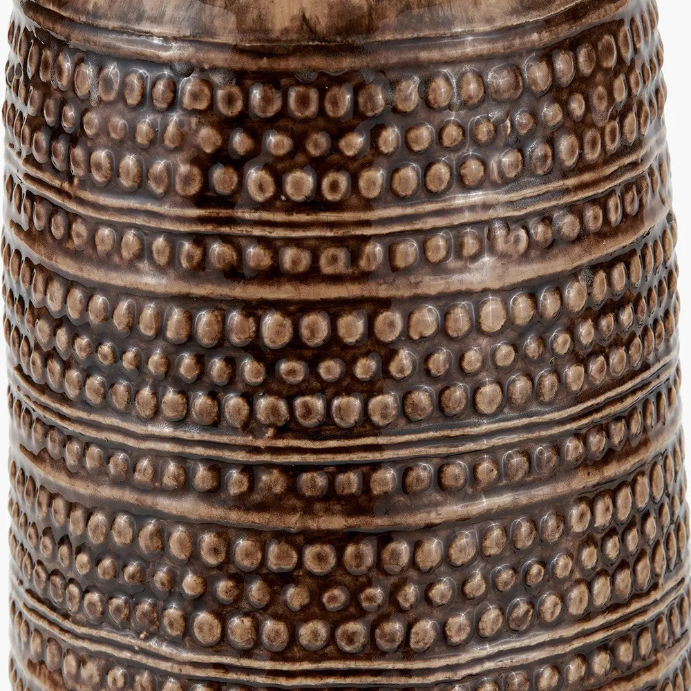 Theano Dot Design Brown Glaze Tall Table Lamp Base  Nicholas John Interiors