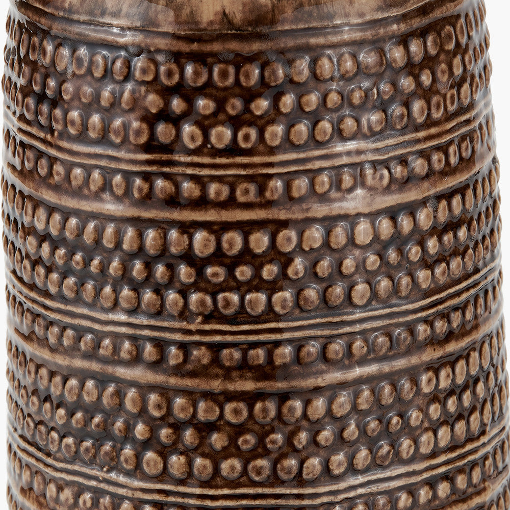 Theano Dot Design Brown Glaze Tall Table Lamp Base  Nicholas John Interiors