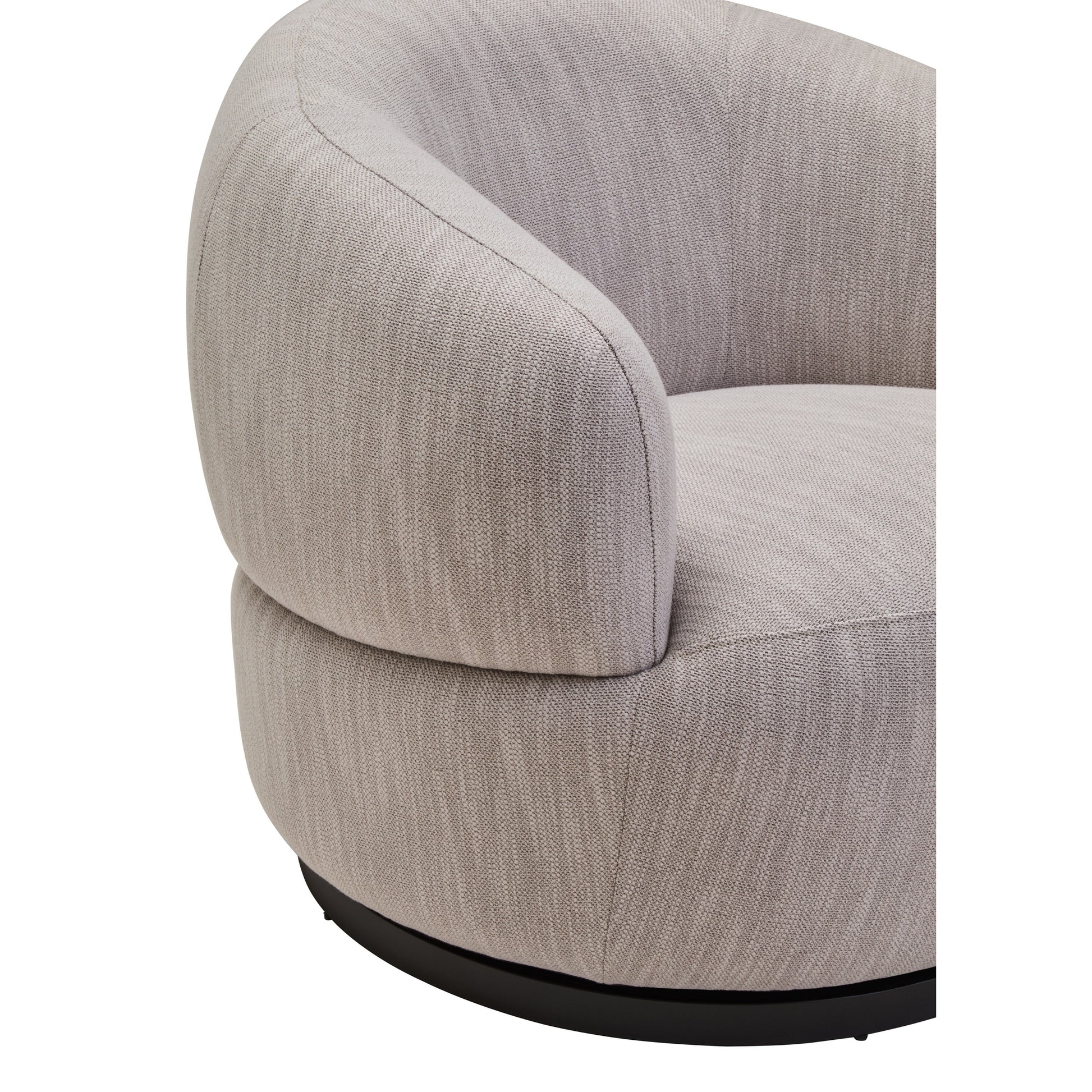 Tivaro Textured Grey Curved Swivel Chair  Nicholas John Interiors