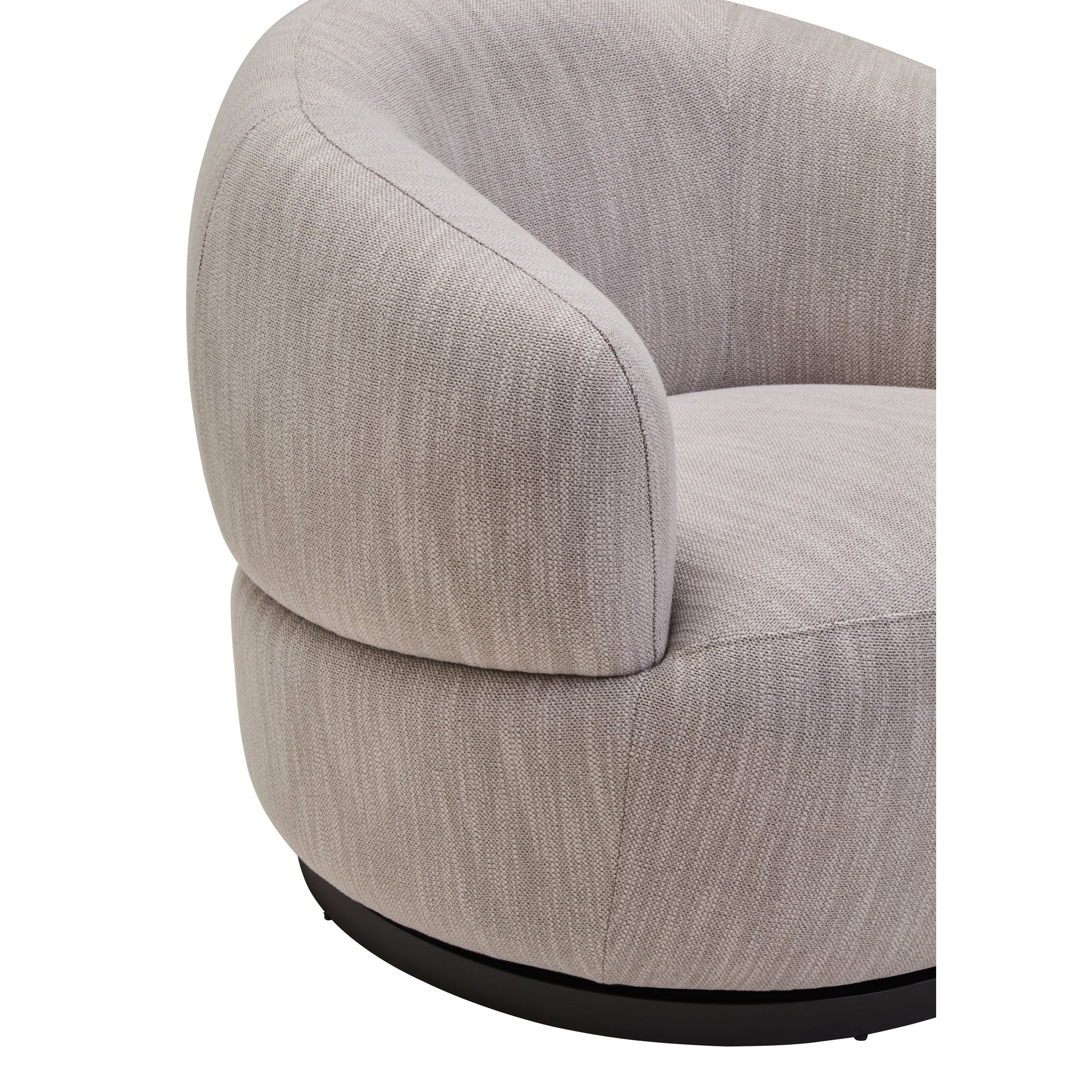 Tivaro Textured Grey Curved Swivel Chair  Nicholas John Interiors