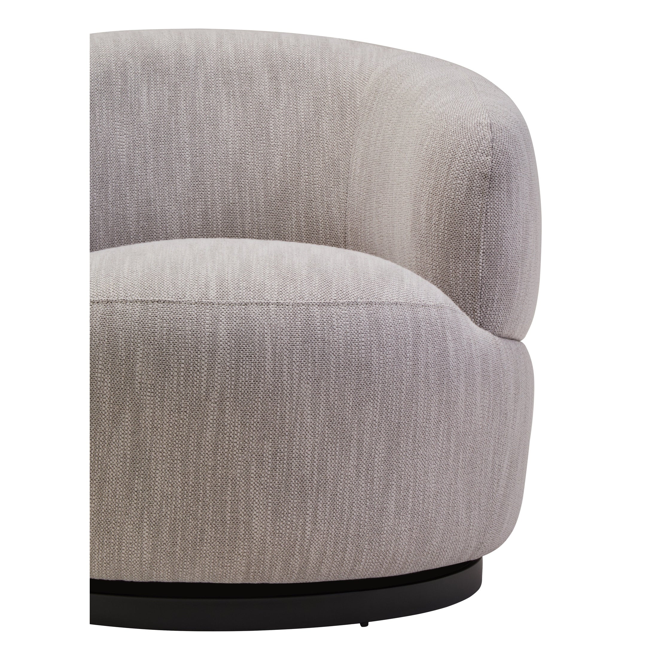 Tivaro Textured Grey Curved Swivel Chair  Nicholas John Interiors