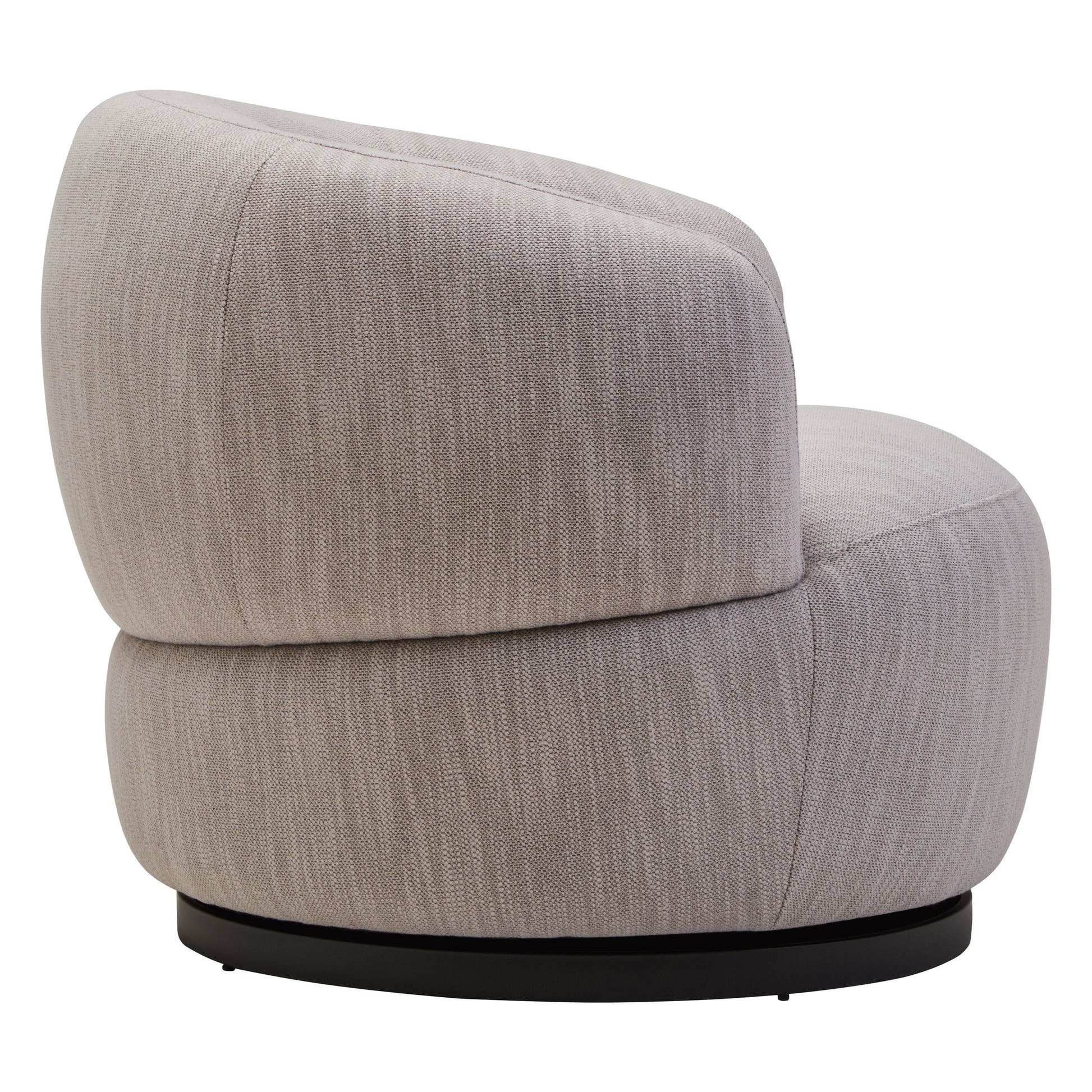 Tivaro Textured Grey Curved Swivel Chair  Nicholas John Interiors