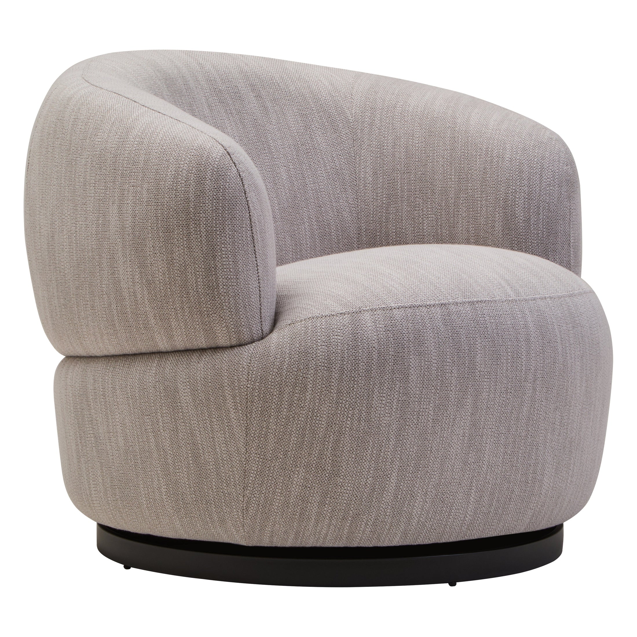Tivaro Textured Grey Curved Swivel Chair  Nicholas John Interiors