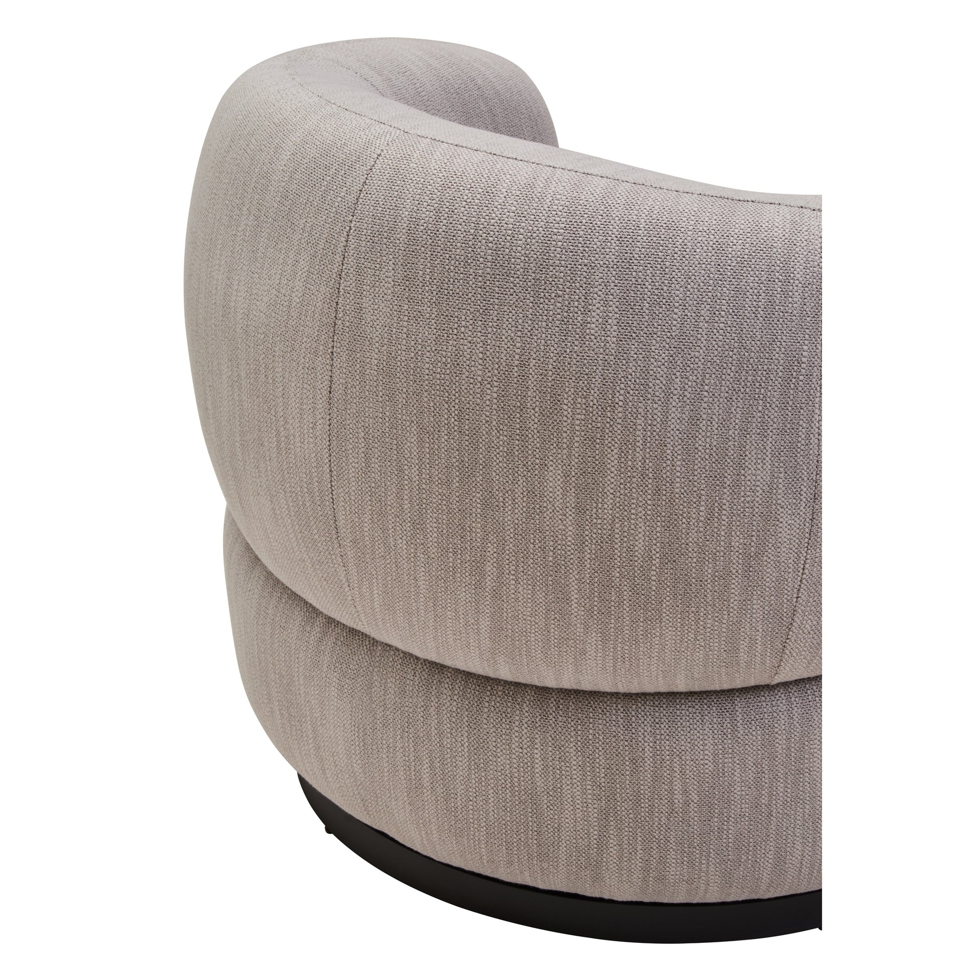 Tivaro Textured Grey Curved Swivel Chair  Nicholas John Interiors
