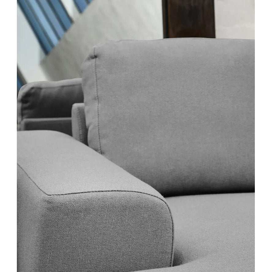 Tolaro 3 Seat Grey Fabric Left Chaise Sofa   Nicholas John Interiors