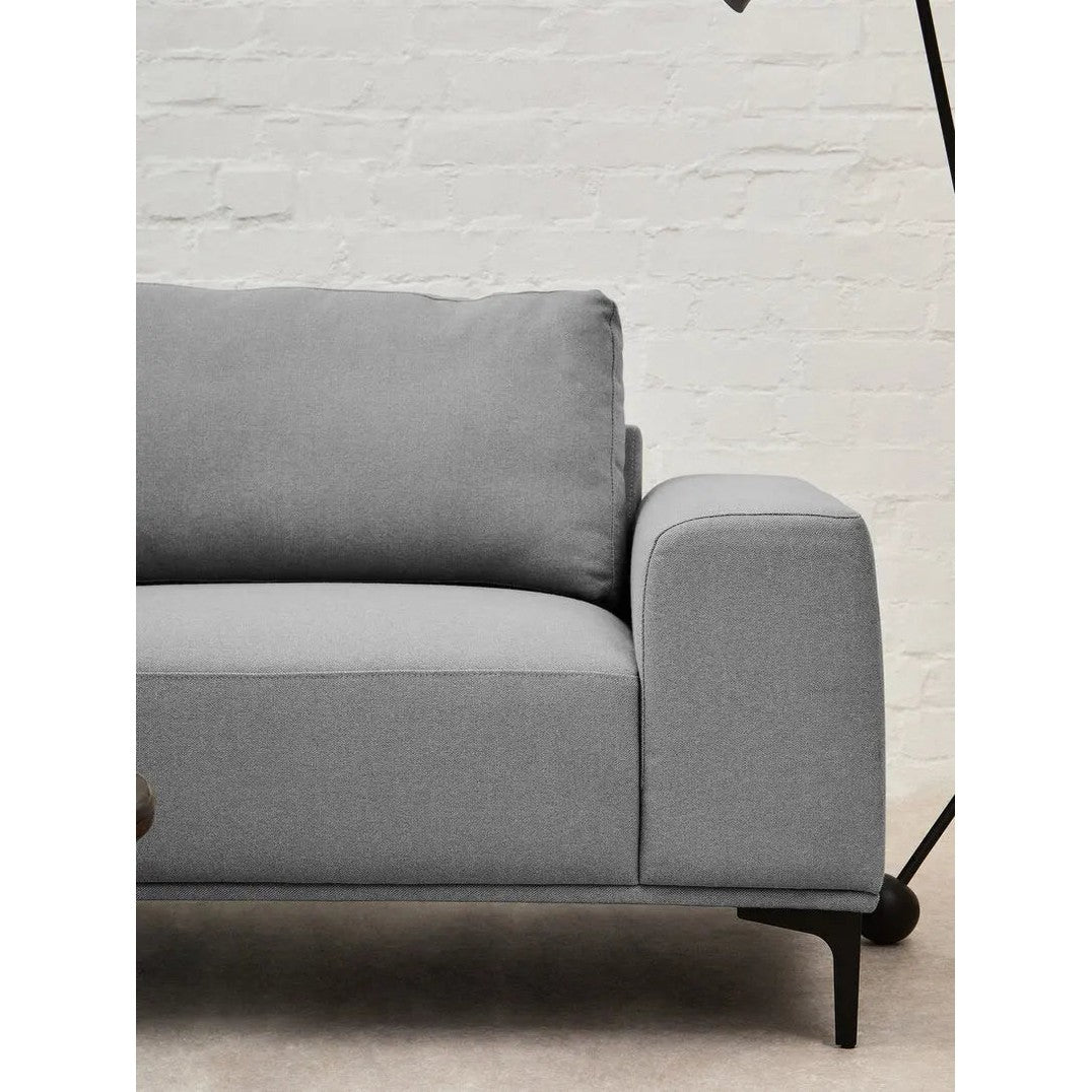 Tolaro 3 Seat Grey Fabric Left Chaise Sofa   Nicholas John Interiors