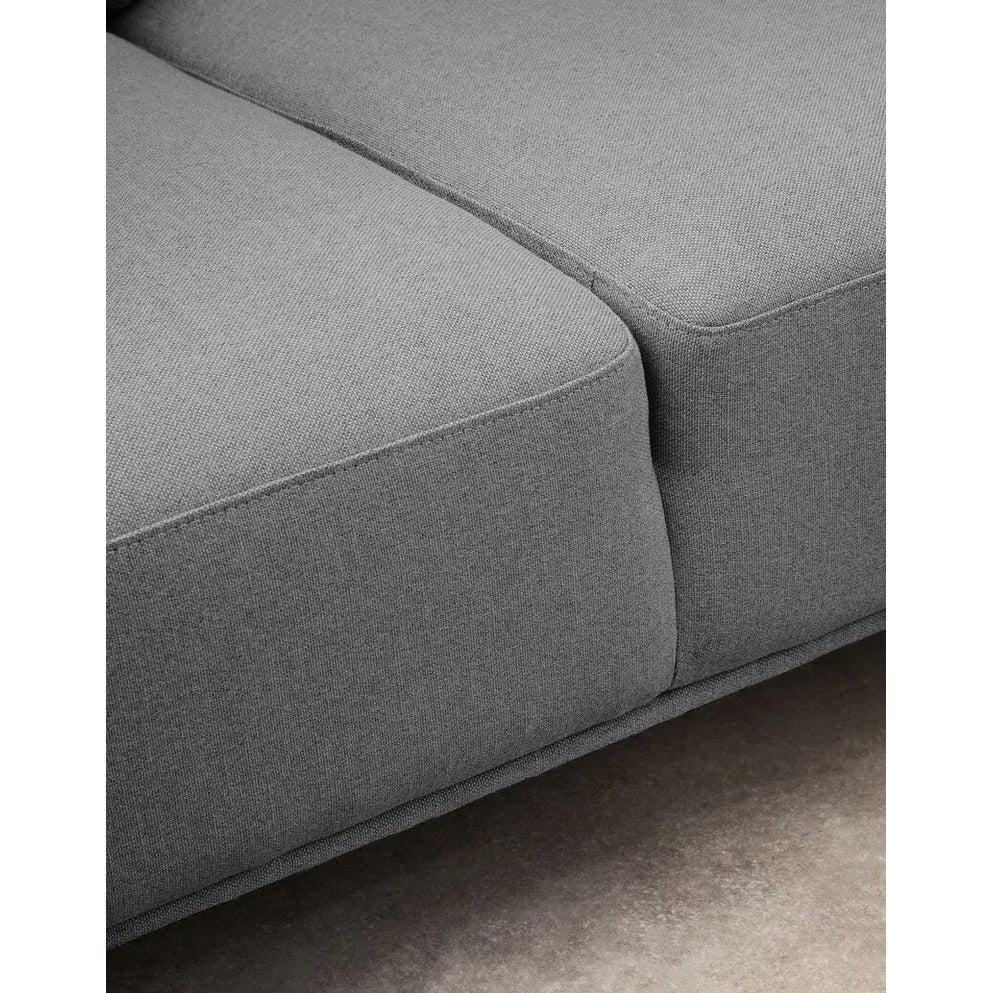 Tolaro 3 Seat Grey Fabric Left Chaise Sofa   Nicholas John Interiors