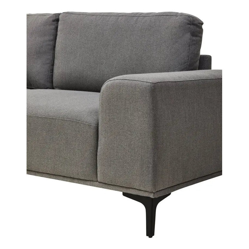 Tolaro 3 Seat Grey Fabric Left Chaise Sofa   Nicholas John Interiors