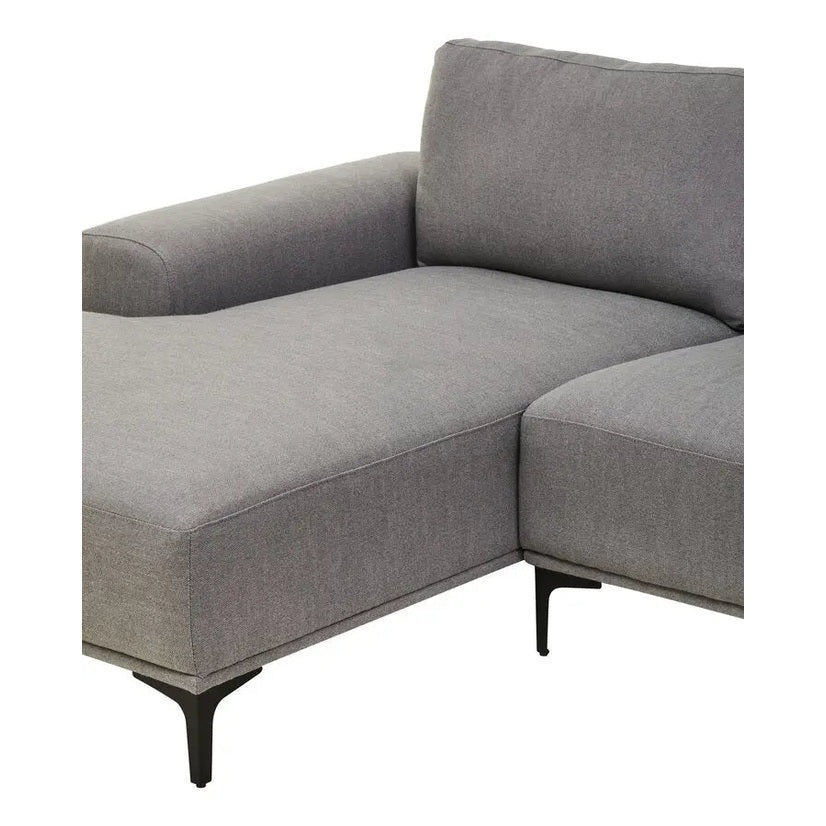 Tolaro 3 Seat Grey Fabric Left Chaise Sofa   Nicholas John Interiors