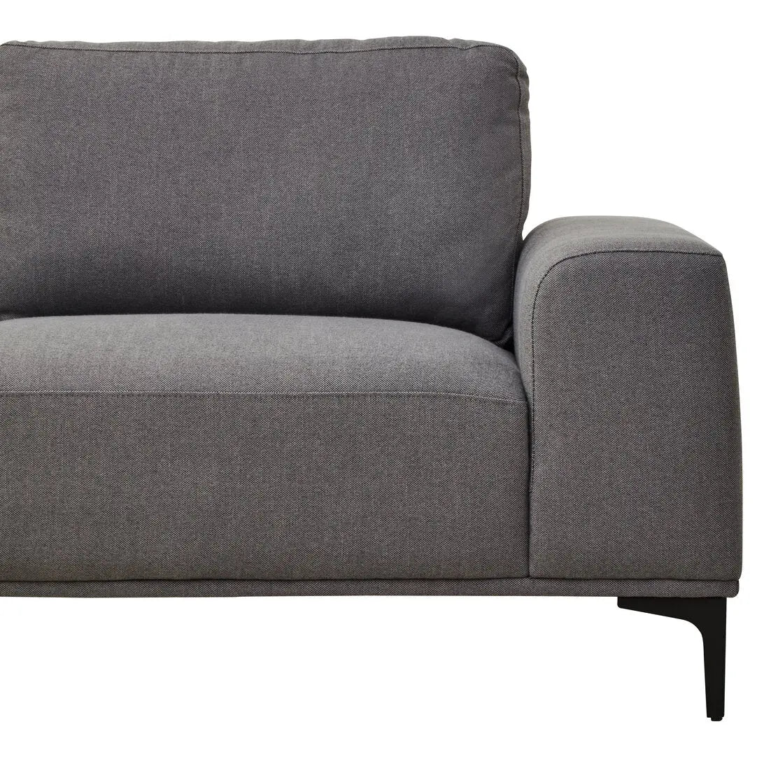 Tolaro 3 Seat Grey Fabric Left Chaise Sofa   Nicholas John Interiors