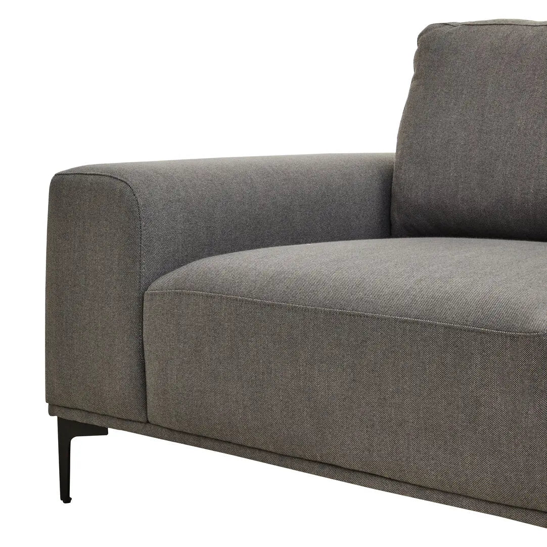 Tolaro 3 Seat Grey Fabric Right Chaise Sofa   Nicholas John Interiors