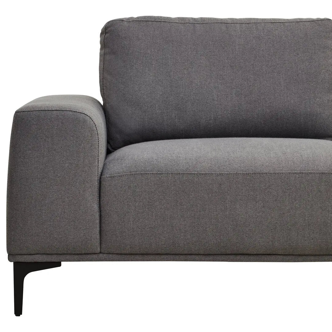 Tolaro 3 Seat Grey Fabric Right Chaise Sofa   Nicholas John Interiors