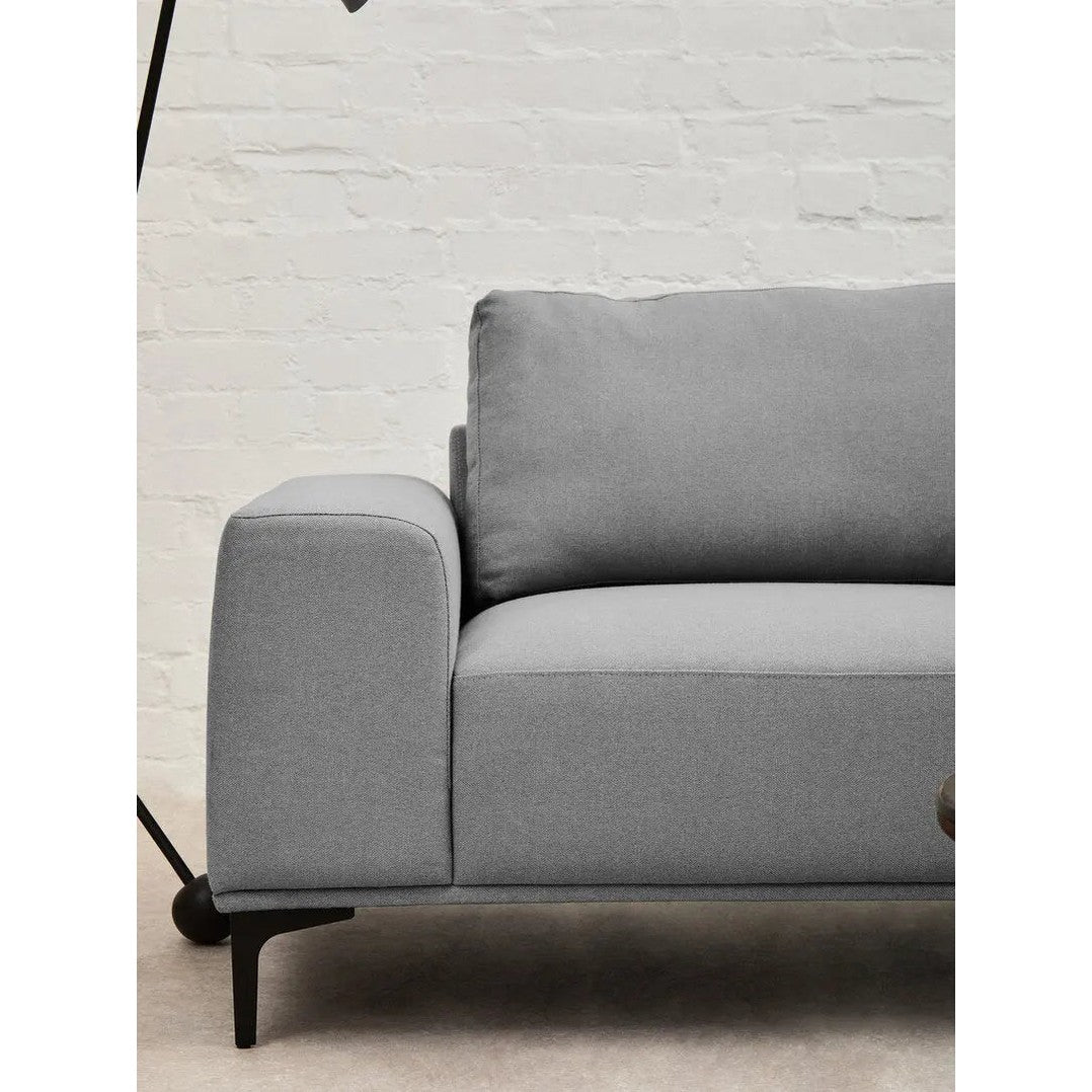 Tolaro 3 Seat Grey Fabric Right Chaise Sofa   Nicholas John Interiors