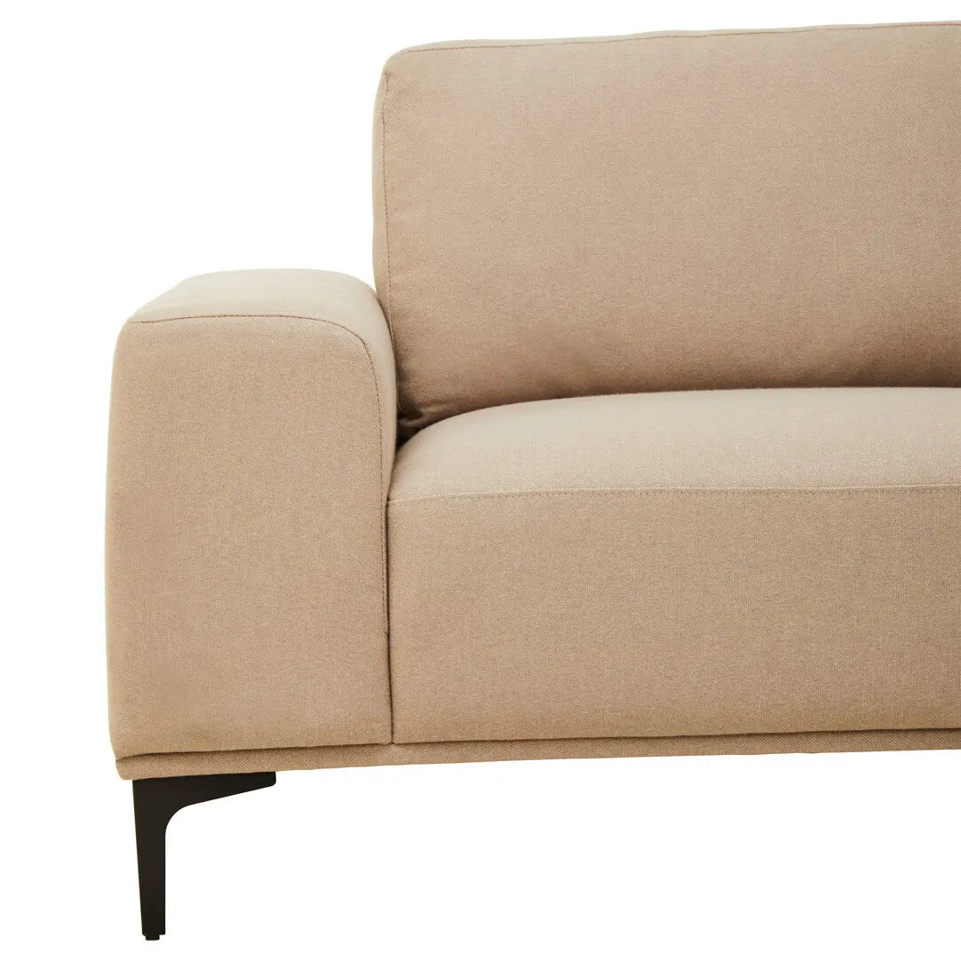Tolaro 3 Seat Natural Fabric Right Chaise Sofa   Nicholas John Interiors