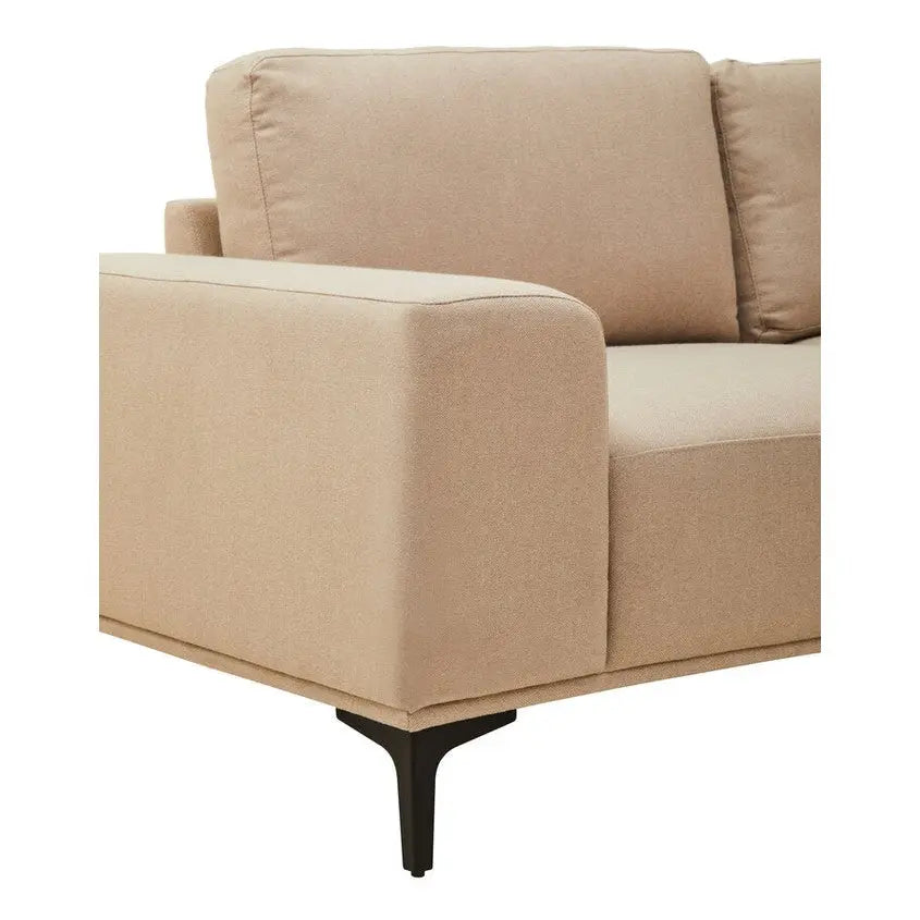 Tolaro 3 Seat Natural Fabric Right Chaise Sofa   Nicholas John Interiors