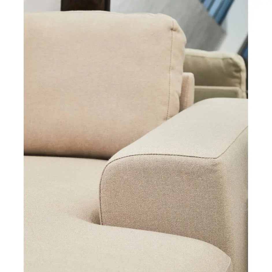 Tolaro 3 Seat Natural Fabric Right Chaise Sofa   Nicholas John Interiors