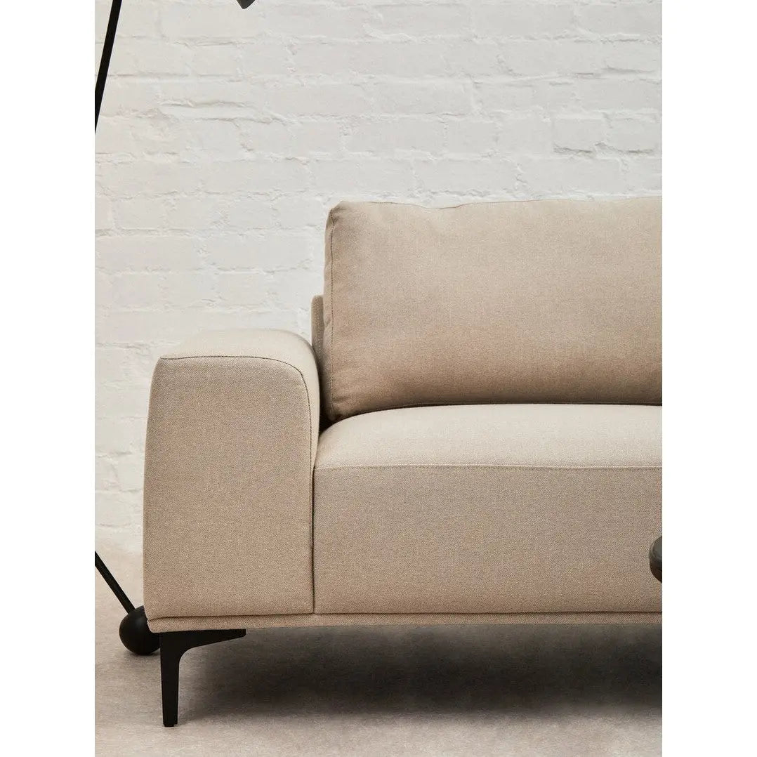 Tolaro 3 Seat Natural Fabric Right Chaise Sofa   Nicholas John Interiors