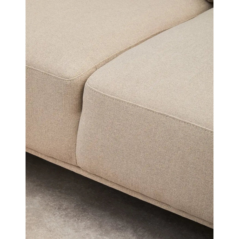 Tolaro 3 Seat Natural Fabric Right Chaise Sofa   Nicholas John Interiors