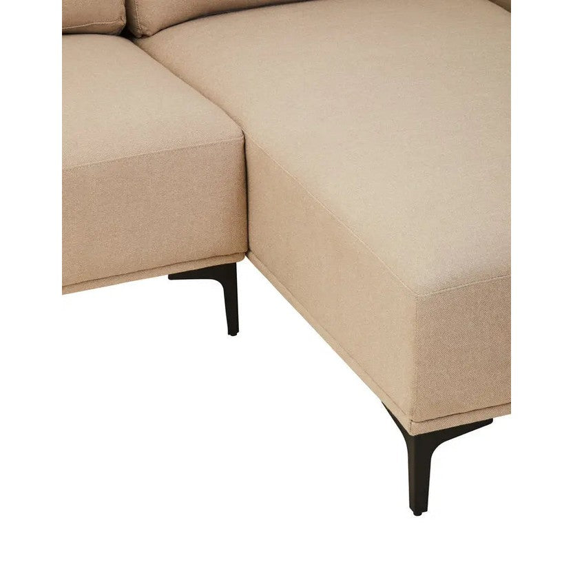 Tolaro 3 Seat Natural Fabric Right Chaise Sofa   Nicholas John Interiors