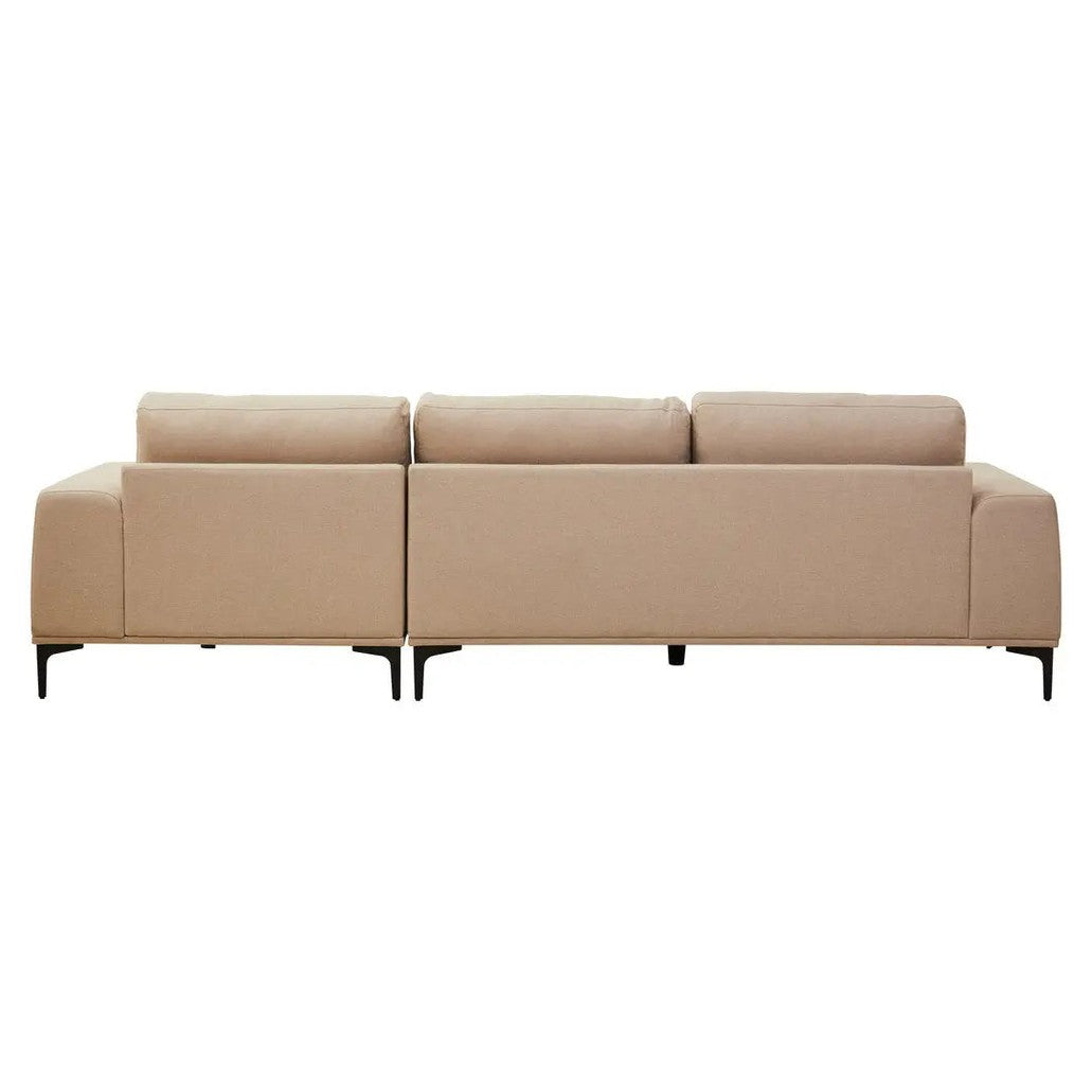 Tolaro 3 Seat Natural Fabric Right Chaise Sofa   Nicholas John Interiors