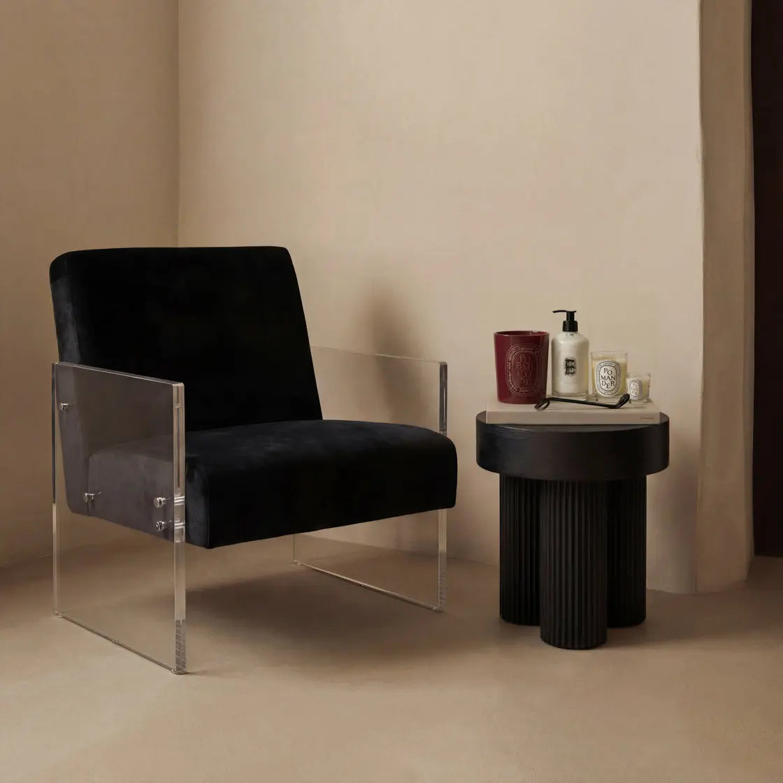 Ashford & Grey Torio Black Side Table