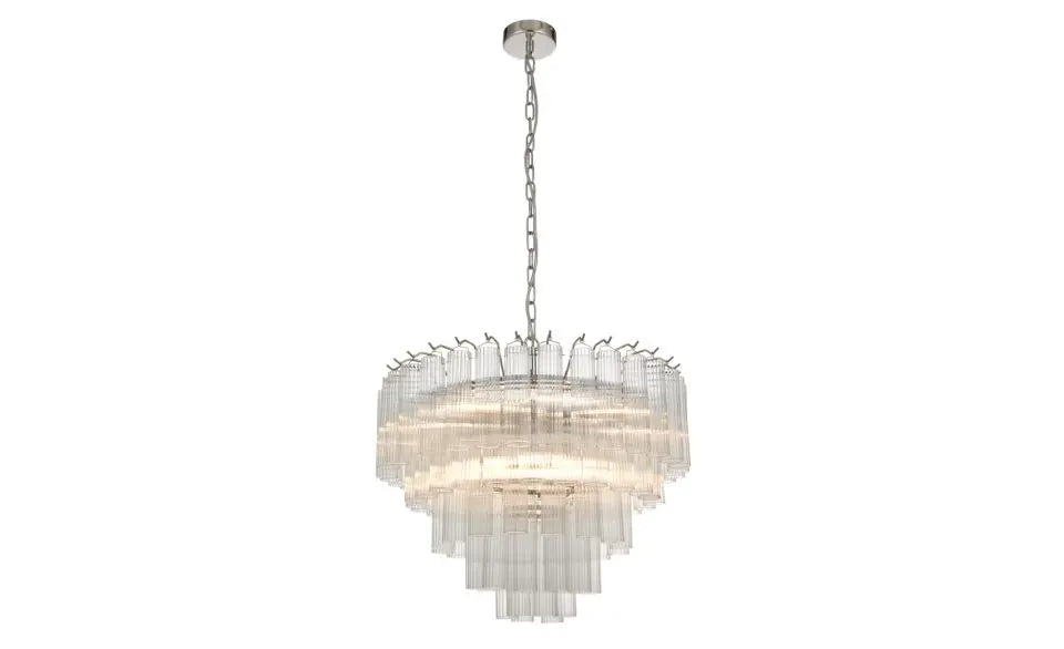 Toulano 12 Pendant Light Clear Ribbed Glass   Nicholas John Interiors