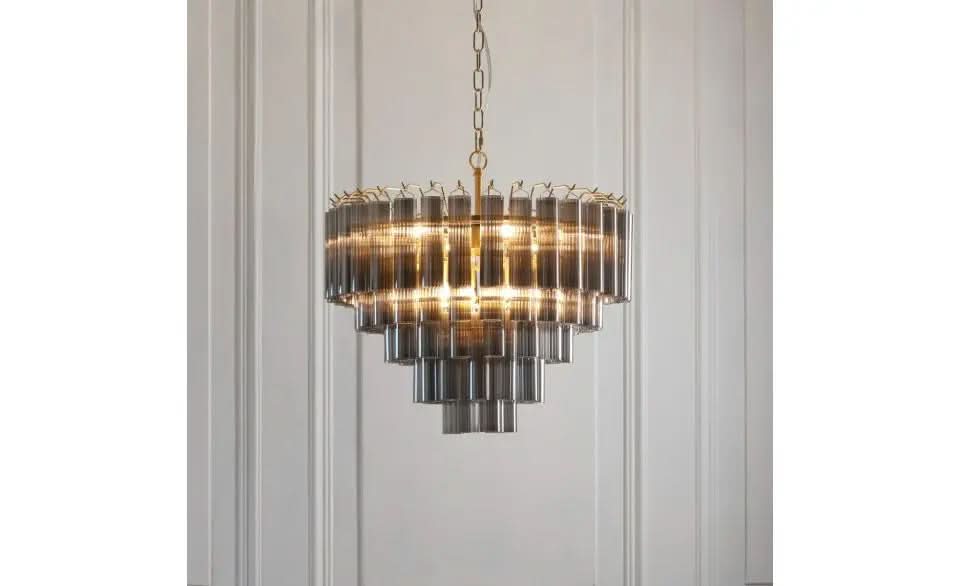 Toulano 12 Pendant Light Smokey Grey Lustre Grey   Nicholas John Interiors