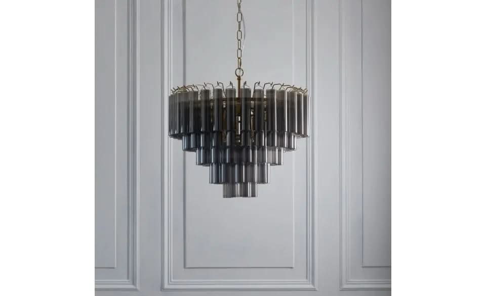 Toulano 12 Pendant Light Smokey Grey Lustre Grey   Nicholas John Interiors