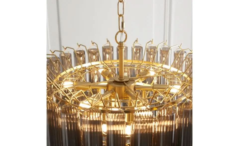 Toulano 12 Pendant Light Smokey Grey Lustre Grey   Nicholas John Interiors