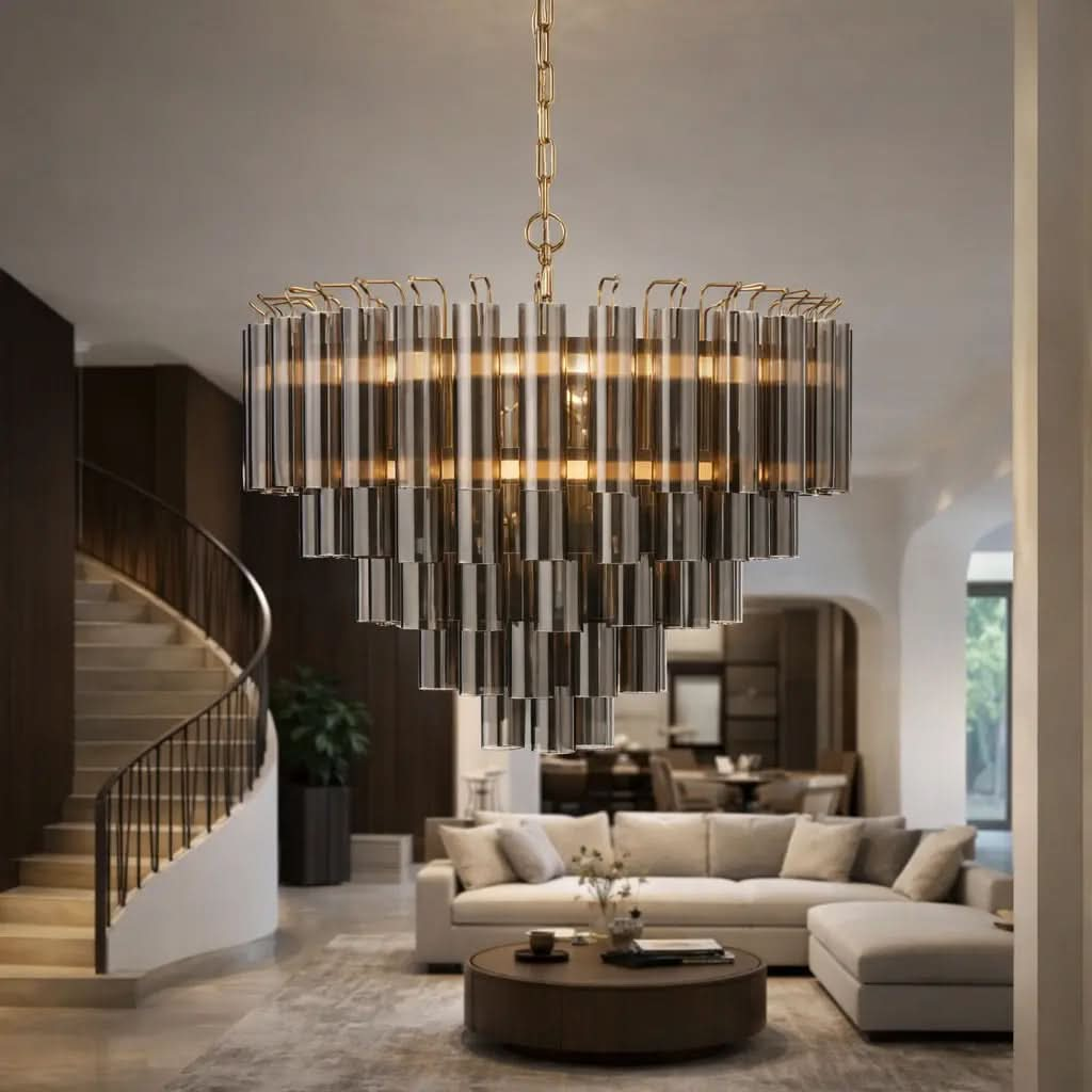 Toulano 12 Pendant Light Smokey Grey Lustre Grey   Nicholas John Interiors
