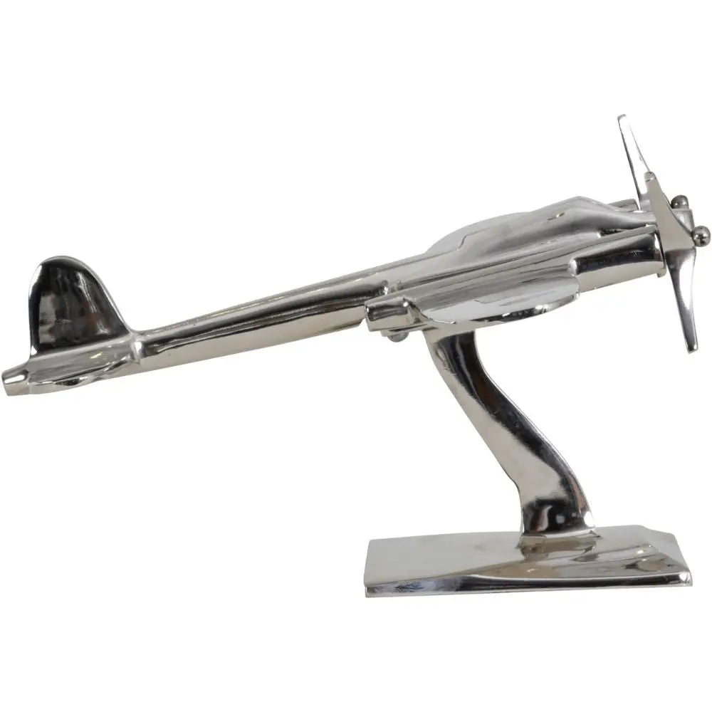 Turboprop Silver Aluminium Aeroplane Sculpture