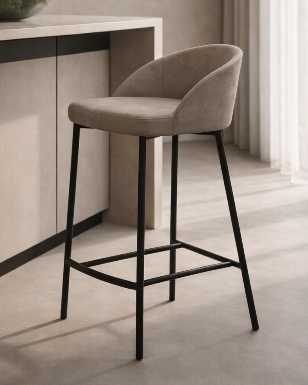 Tommy Franks Tux Counter Stool - Taupe   Nicholas John Interiors
