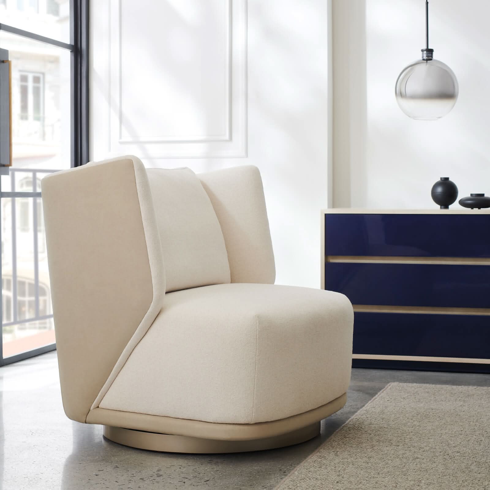 Caracole Seville Swivel Chair   Nicholas John Interiors