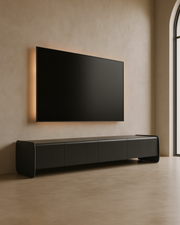 Underline Tv Unit - Black Oak   Nicholas John Interiors