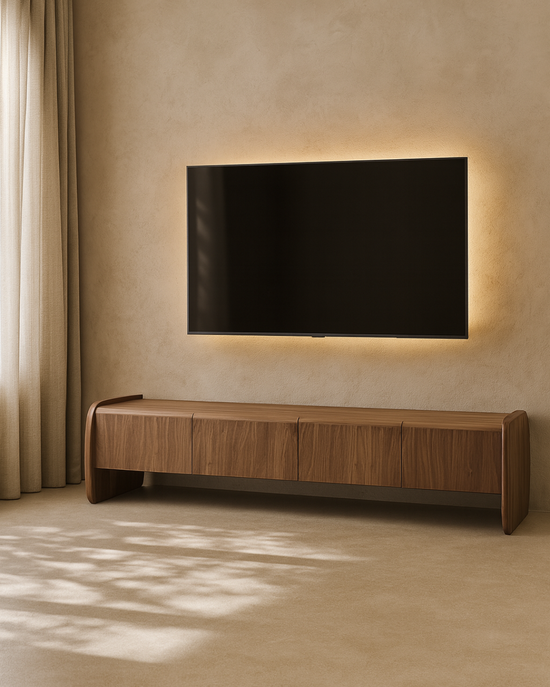 Underline TV Unit - Light Walnut   Nicholas John Interiors