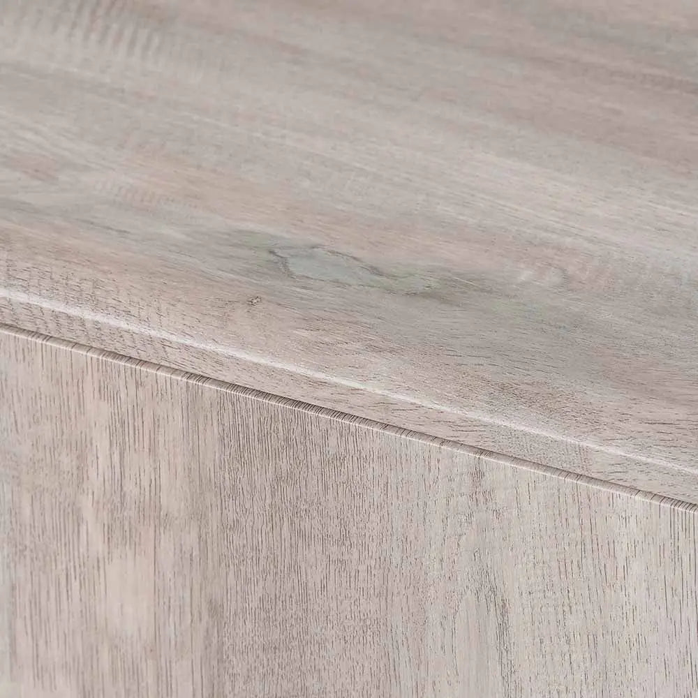 Ukiah Grey Oak Veneer and Black Metal 2 Door 2 Drawer Sideboard   Nicholas John Interiors