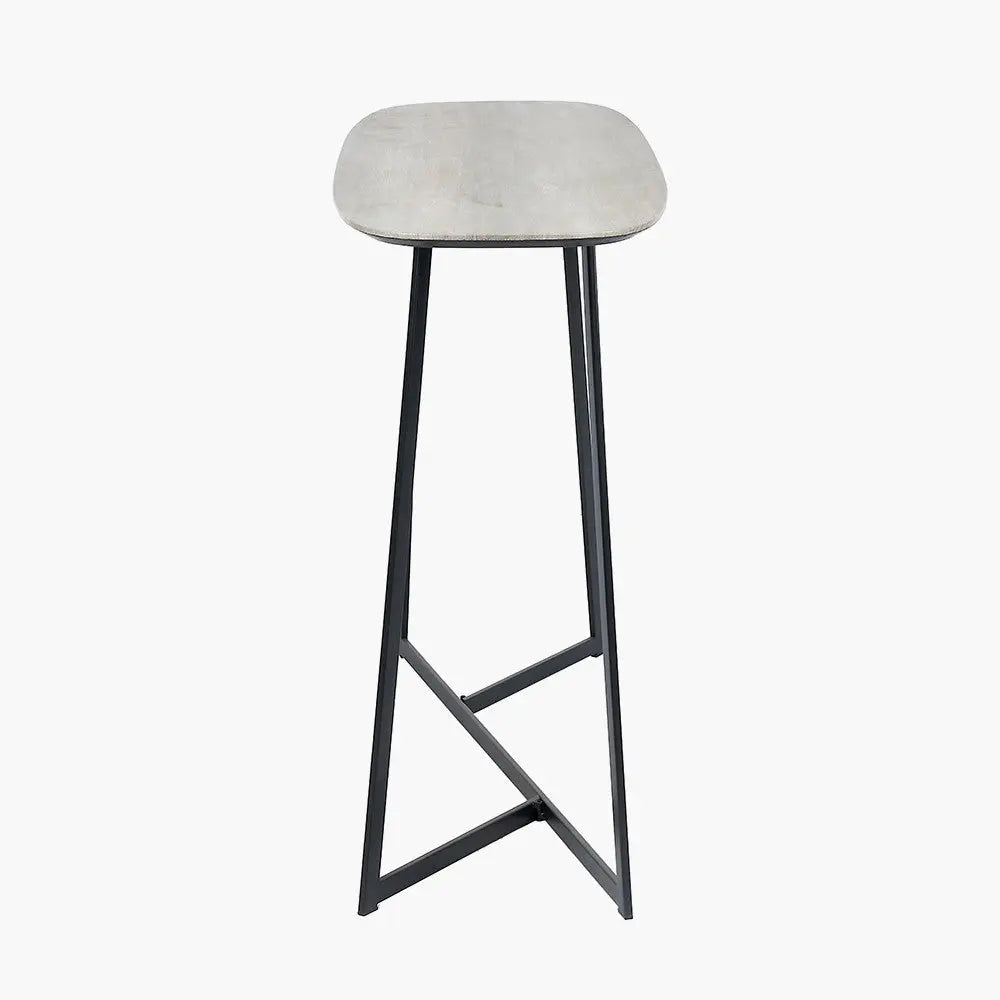 Ukiah Grey Oak Veneer and Black Metal Console Table   Nicholas John Interiors