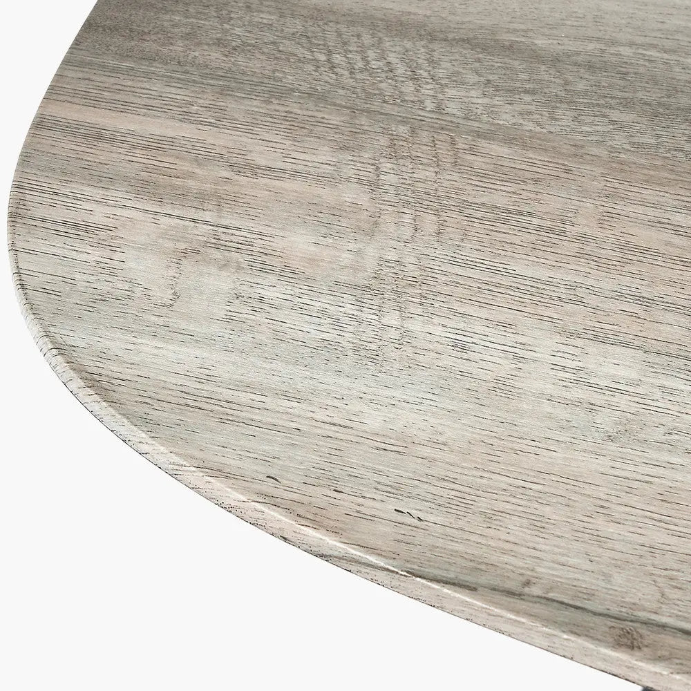 Ukiah Grey Oak Veneer and Black Metal Console Table   Nicholas John Interiors