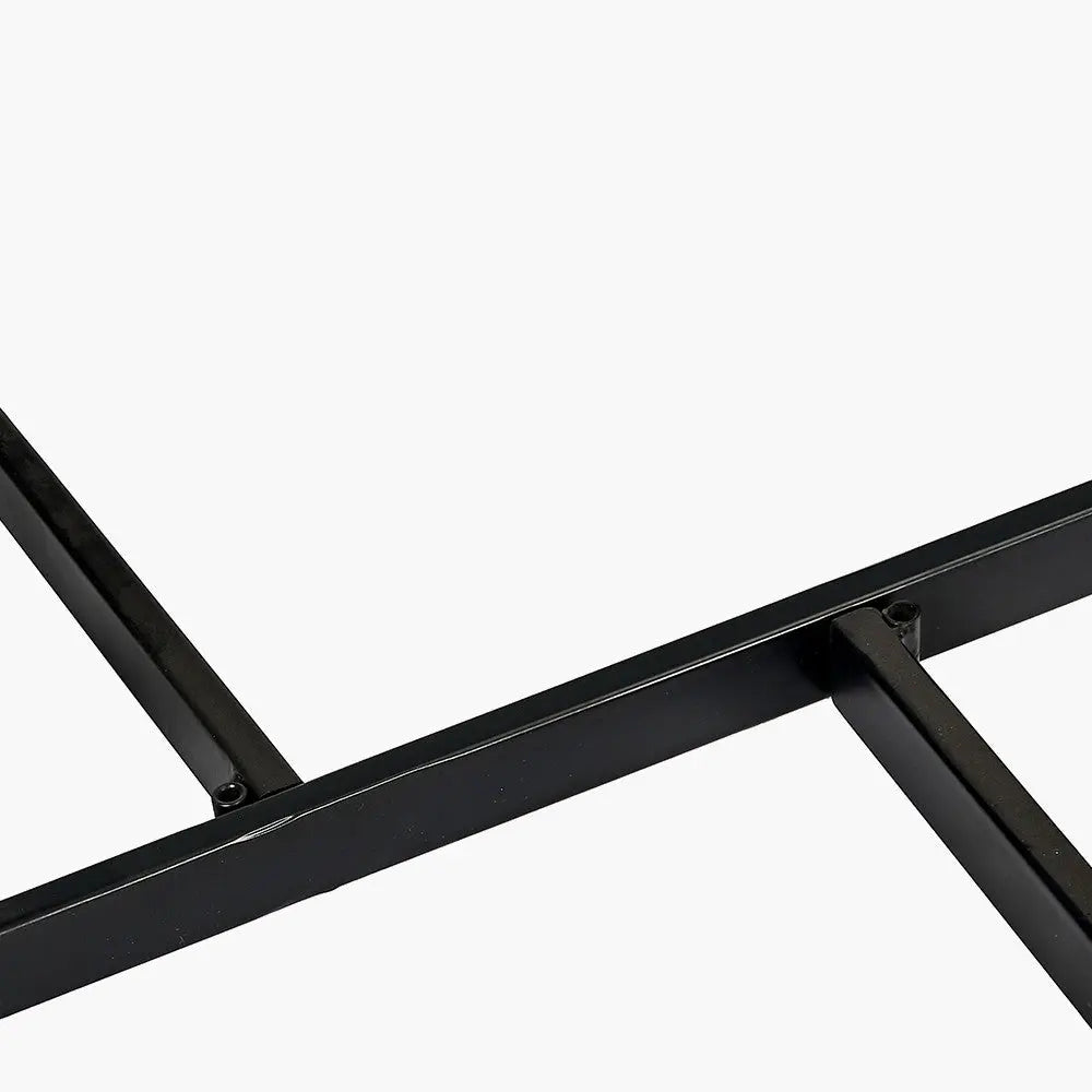 Ukiah Grey Oak Veneer and Black Metal Side Table  Nicholas John Interiors